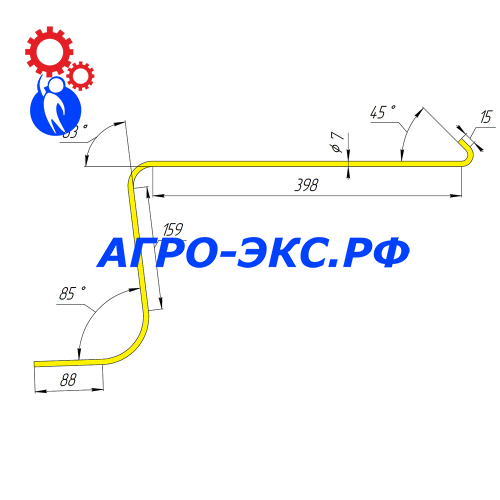 Зуб пружинный на грабли колесно-пальцевые P25AG001 (2)